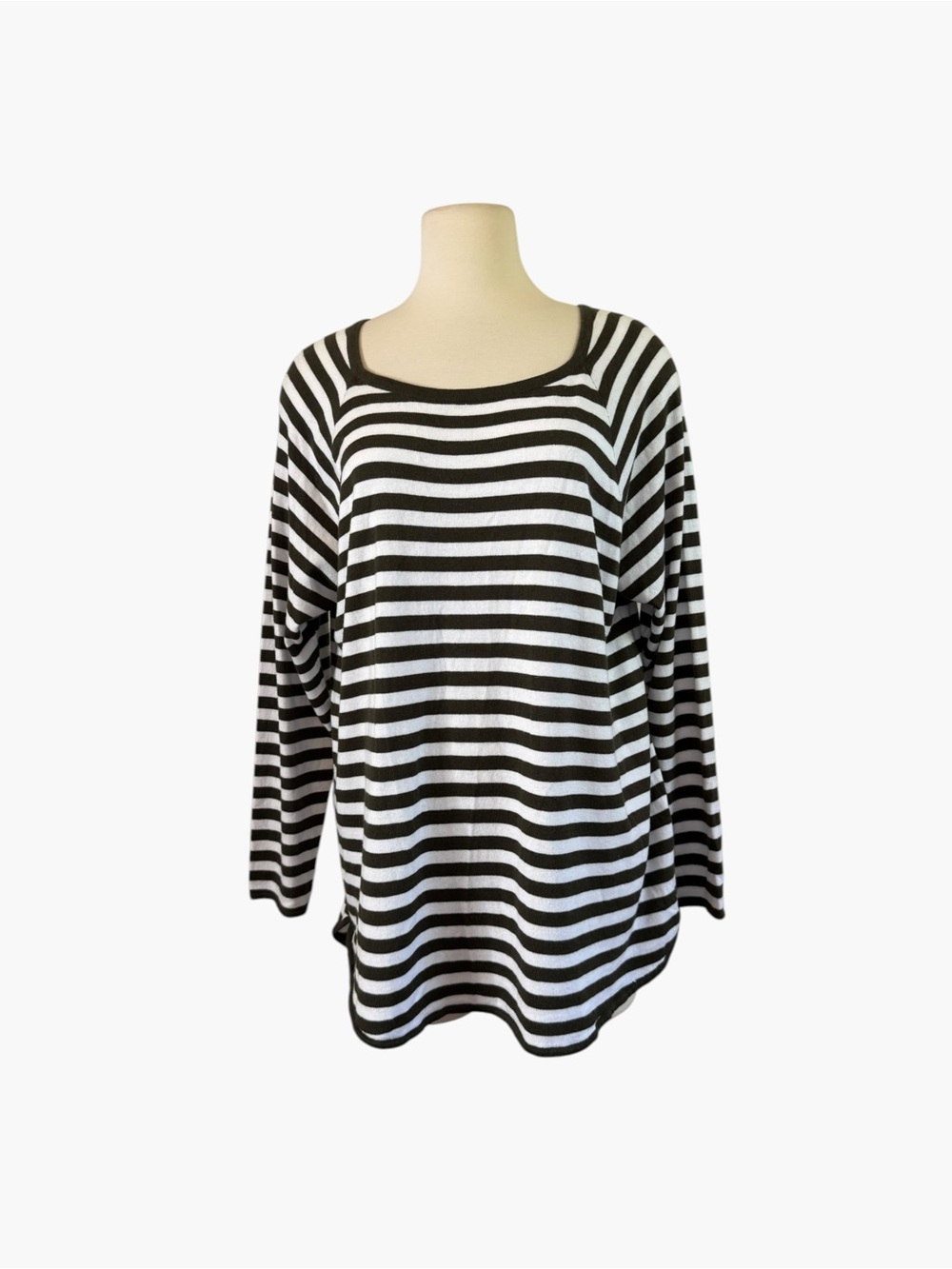 Michael Kors Olive & Cream Striped lightweight sweater